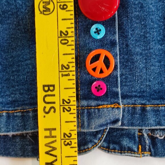 Industry Supply Co. jean jacket handmade decorated blue women's size L/31 - Picture 13 of 13